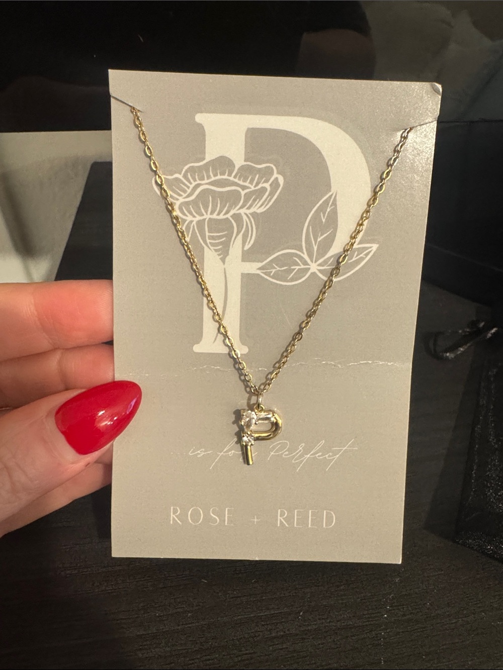 Gold 'P' Initial Pendant Necklace